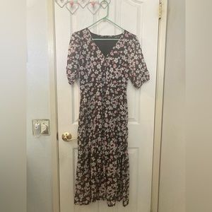 Nasty gal Midi dress with puff sleeves